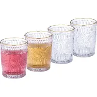 Relaxdays 4x verre à boire, Verres, Transparent