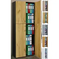 VCM Armoire de bureau Livres Dossiers Meuble de bureau Armoire Lona 5 compartiments portes battantes Armoire de bureau Livres Dossiers Meuble de bureau Armoire Lona 5 compartiments portes battantes