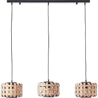 Brilliant Woodline Lampe à suspendre 3 flammes bambou