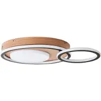 Brilliant Plafonnier rond en bois Karney