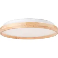 Brilliant Plafonnier Alson Ø 39,5cm blanc avec bois