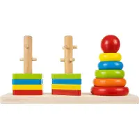 Gameloot Jouet à empiler avec différentes formes en bois
