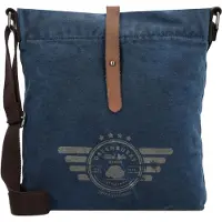 Green Burry Sac à bandoulière 'Aviator' bleu foncé / caramel
