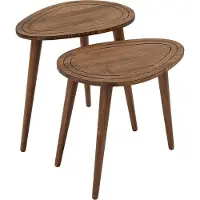 Skye Decor , Sweet Set - Walnut, Table d'ensemble (2 pièces), noyer, 100 % BOIS MASSIF, 50 x 33 x 52 cm