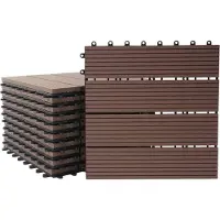 MCW 11x carreau WPC Rhone, carrelage balcon/terrasse, optique bois à 30x30cm = 1m²