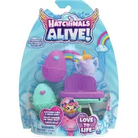 Hatchimals Coffret de jeu Alive Hungry avec chaise haute et 2 mini-figurines dans des ufs couver. Jouets pour enfants, filles et ga