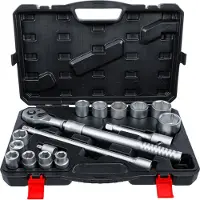 BGS-technic Jeu de douilles | avec cliquet réversible, extensible | entraînement 20 mm (3/4") | SW 19 - 50 mm | 16 pcs.