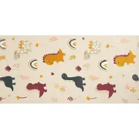Beliani Tapis enfant multicolore en coton Dinosaure 80 x 150 cm TIOP (150 x 80 cm)