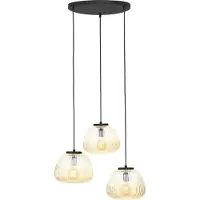 Brilliant Lampe à suspension à 3 flammes Kaizen brun IP20 E27 40 Watt dimmable g. f. Lampe normale