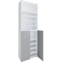 VCM XL bois Grande armoire à chaussures Étagère à chaussures Grande botte Meuble d'entrée Lona 10 compartiments