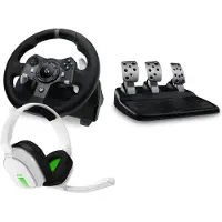 Logitech Pack gaming Volant de course et pédalier G920 Driving Force pour PC/Mac/Xbox One/Xbox Series X/S + Casque Astro A10 gen 2 noir