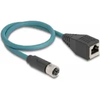 DeLOCK Câble adaptateur M12 X-codé 8 broches Bu vers RJ45,Bu 50 cm
