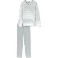 Schiesser Pyjama ' Casual Essentials ' gris chiné / blanc