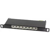 S-Conn Panneau de brassage slim, CAT.6, 8 ports, 0,5U, 10