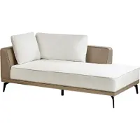 Beliani Canapé D'angle À Gauche Modulaire En Tissu Blanc Cassé Myken