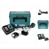 Makita DGA 517 RM1J Meuleuse d'angle sans fil 18V 125mm + 1x Batterie 4,0Ah + Chargeur + Coffrezt de transport Makpac 3