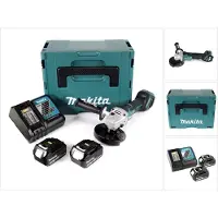 Makita DGA 517 RMJ Meuleuse d'angle sans fil 18V 125mm + 2x Batteries 4,0Ah + Chargeur + Coffret de transport Makpac 3