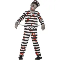 Smiffys Déguisement - Prisonnier zombie - Noir/Blanc - - 7-9 ans (122-134) - Costumes