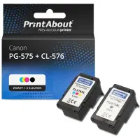 PrintAbout Cartouche compatible pour Canon PG-575 + CL-576 - Noir + 3 couleurs - Multipack