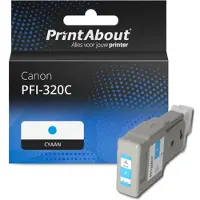 PrintAbout Cartouche compatible pour Canon PFI-320C - Cyan - Grande capacité