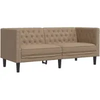 vidaXL Canapé Chesterfield 2 places Cappuccino Similicuir
