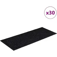 vidaXL Tapis d'escalier autocollants 30 pièces 60 x 25 cm Noir Rectangulaire