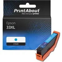 PrintAbout Cartouche compatible pour Epson 33XL (C13T33624012) - Cyan - Grande capacité