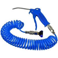 GEKO Pistolet de soufflage avec buse longue + tuyau de 5 m + -moyeu
