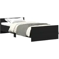 vidaXL Cadre de lit sans matelas noir aspect chêne 100x200 cm