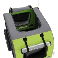 vidaXL Remorque pour vélo Chiens Vert et Gris Tissu Oxford & Fer