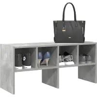vidaXL Étagère à chaussures empilable gris béton 89,5x30x40 cm