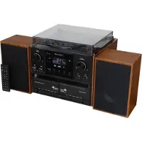 Soundmaster MCD5600 Chaîne hi-fi DAB+ avec tourne-disque, cassette, CD et Bluetooth, marron