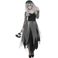 Vegaoo Adult Women's Graveyard Bride Costume, robe et voile de rose, Legends Of -