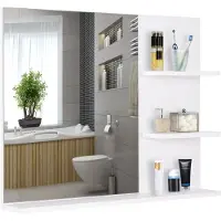 Kleankin Badspiegel met 3 planken, wit