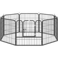 PawHut Paws Puppy-uitloop voor puppyren individueel ontworpen metaal zwart