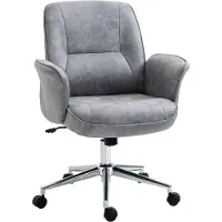 Vinsetto Chaise de bureau , pivotante et réglable, en microfibre, gris clair