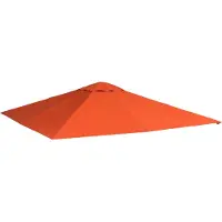 Outsunny Toit de remplacement pour pergola , housse de pergola en polyester, orange, 2,98 x 2,95 m