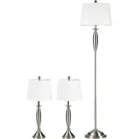 HOMCOM Set de lampes de table et de sol B31-334V90, 3 pcs - B