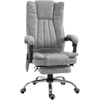 Vinsetto HOMdotCOM Chaise de bureau Fauteuil de massage Fonction de chauffage Fonction de couchage Repose-pieds Noir