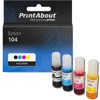 PrintAbout Cartouche compatible pour Epson 104 (C13T00P14/24/34/440) - 4 couleurs - Multipack