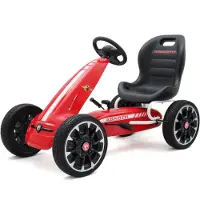 Vrooomy Kart Abarth pour enfants (3 à 7 ans) – avec pneus en caoutchouc EVA, siège réglable et frein à main – Kart à pédales pour enfants – Rouge