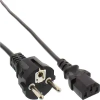 InLine cordon d'alimentation (1 m), Câble d'alimentation, Noir