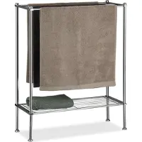 Relaxdays Porte-serviettes chrome 3 barres