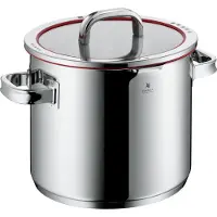 WMF Kochtopf Gemüse- Suppentopf Induktion gross 24cm 8,8l Funtion4 Edelstahl 18/10, Poêle + casserole, Rouge, Argent