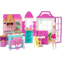 Mattel Barbie Restaurant avec poupée (blonde), Barbie Bistro avec accessoires