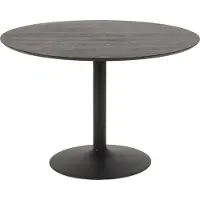 Fonq Table de salle à manger Heeze - MDF - Noir - Ø 110 cm - 74 cm de haut - Rond - Table de salle à manger - Table de cuisine