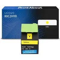 PrintAbout Toner compatible pour Lexmark 80C2HY0 (802HY) - Jaune - Grande capacité