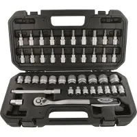 VAR 42 Piece Professional Ratchet Wrench Set Black One Size