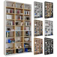 VCM Étagère en bois pour CD et DVD Étagère à livres Étagère à médias Séparateur de pièce Étagère décorative Megosa XL