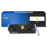 PrintAbout Toner compatible pour HP 124A (Q6002A) - Jaune